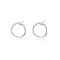 S925 Silver Circle Stud Earrings Geometric Fashion Minimalist Design, Silver, 15x15mm