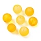 Transparent Glass Bead, Frosted, Round, Gold, 8x7.5mm, Hole: 1.2mm, about 625pcs/500g