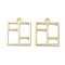 Rack Plating Alloy Pendants, Lead Free & Cadmium Free & Nickel Free, Square Charms, Golden, 23x19x2mm, Hole: 2mm