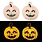 Halloween Theme Rack Plating Luminous Alloy Enamel Pendants, Glow in the Dark, Pumpkin Charm, Golden, 19.5x16x2mm, Hole: 1.6mm