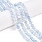 Dyed Natural White Jade Beads Strands, Two Tone, Round, Light Steel Blue, 6x6mm, Hole: 0.9mm, about 61~65pcs/strand, 14.65~15.2''(37.2~38cm)