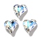 K9 Glass, Imitation Czech Rhinestone, Heart, Moonlight, 9x8x4mm