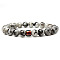 Natural Labradorite Round Beaded Stretch Bracelets, with Changing Color Mood Beads for Women Men, show in picture