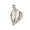 Non-Tarnish 304 Stainless Steel Pendants, Conch Charm, Stainless Steel Color, 22x12.5x4.5mm, Hole: 1.5mm