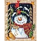 Christmas Theme DIY Diamond Painting Kit, Including Resin Rhinestones Bag, Diamond Sticky Pen, Tray Plate and Glue Clay, Snowman, 400x300mm