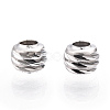 Rhodium Plated 925 Sterling Silver Beads STER-T004-78P-3mm-2