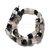 Natural Black Tourmalinated Quartz Beads Strands G-C109-A01-02-3