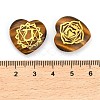 7Pcs 7 Styles Chakra Natural Tiger Eye Love Heart Ornaments Figurines G-P533-01C-3