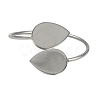 304 Stainless Steel Blank Bangle Bases with Teardrop Tray STAS-Z088-01P-06-2