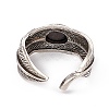 Feather Natural Hypersthene Cuff Rings RJEW-G273-14AS-02-3