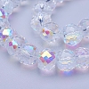 Electroplate Transparent Glass Beads Strands X-EGLA-E047-D01-3