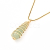 Teardrop Mixed Stone Pendant Necklace for Girl Women NJEW-JN03683-4