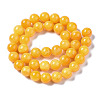 Natural Dyed Yellow Jade Gemstone Bead Strands X-G-R271-10mm-Y07-2