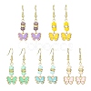 Alloy Enamel Butterfly Dangle Earrings EJEW-JE05397-1