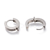 304 Stainless Steel Huggie Hoop Earrings Findings STAS-I167-01A-P-3