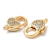 Brass Micro Pave Clear Cubic Zirconia Lobster Claw Clasps KK-B074-20G-2