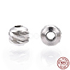 Rhodium Plated 925 Sterling Silver Beads STER-T004-78P-2.5mm-1