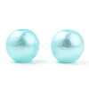 Spray Painted ABS Plastic Imitation Pearl Beads OACR-T015-05A-08-2
