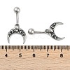 Crescent Moon 316 Surgical Stainless Steel Belly Button Rings/Earrings EJEW-G416-17AS-5