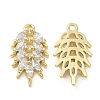 Brass with Clear Cubic Zirconia Pendants KK-G471-02G-1