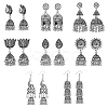 FIBLOOM 8 Pairs 8 Style Alloy Bell Chandelier Earrings Set EJEW-FI0002-93-1