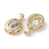 Brass Micro Pave Clear Cubic Zirconia Charms KK-G491-13G-2