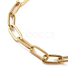 Ion Plating(IP) 304 Stainless Steel Paperclip Chain Bracelets for Women BJEW-C046-02G-2