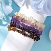 12 Constellation Natural Mixed Gemstone Chip Beaded Stretch Bracelets Sets for Women Men BJEW-JB10264-11-4