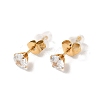 Clear Cubic Zirconia Heart with Enamel Pendant Necklace & Stud Earrings SJEW-M099-02G-6