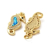 Brass Micro Pave Cubic Zirconia with Synthetic Opal Pendants KK-D096-06D-G-2