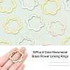 Nbeads 32Pcs 4 Color Hammered Brass Flower Linking Rings KK-NB0001-58-5