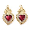 Rack Plating Brass Micro Pave Clear Grade AAA Cubic Zirconia Pendants KK-M280-10A-G-1