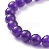 7Pcs 7 Color Natural Malaysia Jade(Dyed) Stretch Bracelets Set with Alloy Hangers BJEW-JB08133-6