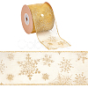 Transparent Single Face Chiffon Ribbon for Christmas OCOR-WH0071-008B-1