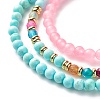 Stone Stretch Bracelets Set BJEW-JB07332-8