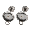 Tarnish Resistant 201 Stainless Steel Stud Earrings Findings STAS-K279-01A-P-2