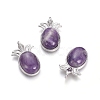 Natural Amethyst Pendants G-L512-L15-1