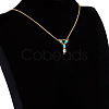 Golden Brass Micro Pave Cubic Zirconia Initial Pendants Necklaces NJEW-S069-JN002-Y-2