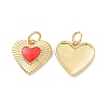 Heart Brass Enamel Pendants KK-G435-07G-01-1