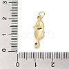 Rack Plating Brass Pave Blue Cubic Zirconia Sea Animal Pendants KK-B092-03G-3