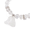 Raw Rough Natural Quartz Crystal Charm Bracelets BJEW-JB10298-03-3