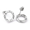 Non-Tarnish 304 Stainless Steel Wave Ring Stud Earrings for Women EJEW-G298-10P-2