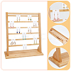 6-Tier Rectangle Wood Slant Back Earring Display Stands EDIS-WH0029-99-4