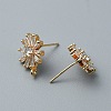 Brass Pave Clear Cubic Zirconia Stud Earrings Finding FIND-WH0152-97-2