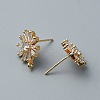 Brass Pave Clear Cubic Zirconia Stud Earrings Finding FIND-WH0152-97-2