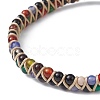 Natural Agate Round Braided Bead Bracelets BJEW-JB09840-02-2