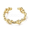 Brass Open Cuff Rings for Women RJEW-G296-01G-2