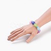 Frosted Acrylic Beads Kids Stretch Bracelets BJEW-JB03895-03-3