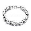 201 Stainless Steel Byzantine Chain Bracelet for Men Women BJEW-S057-73-1