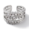 Brass Micro Pave Cubic Zirconia Cuff Rings RJEW-G310-12P-2